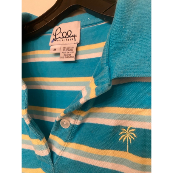 Women's Lilly Pulitzer Dress, M, Teal & Yellow - Picture 2 of 7